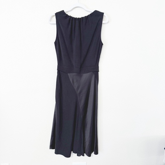 NWT Lanvin $2300 Satin Cutout Heart Detail Crepe Draped Little Black Dress 38 - Picture 9 of 13